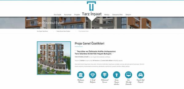 Tarz inşaat firması web sitesi özel tasarım
